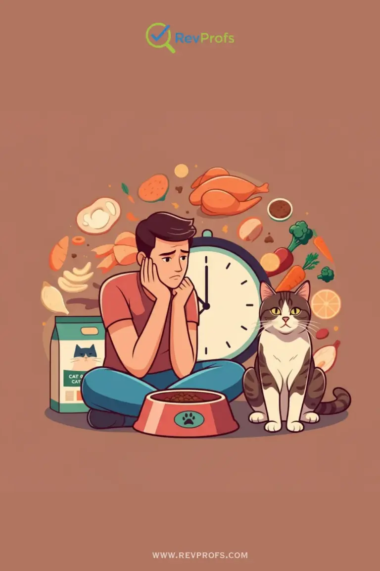 A worried pet owner gently trying to offer a bowl of food to a lethargic cat that is turning its head away, illustrating the concern of a cat not eating.