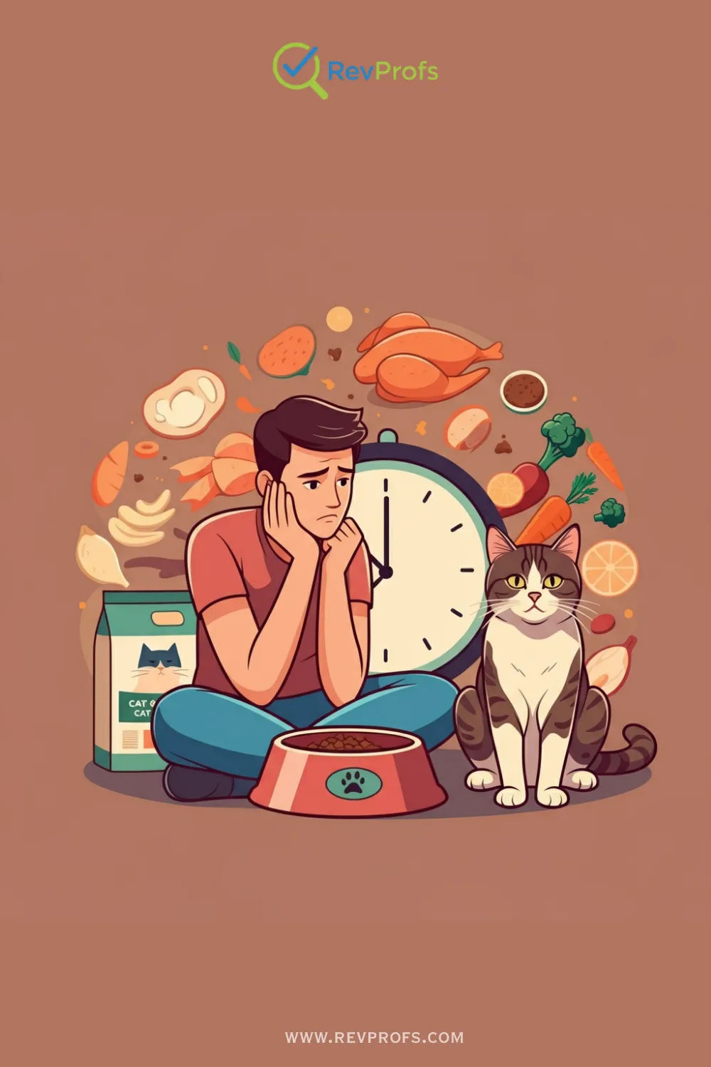 A worried pet owner gently trying to offer a bowl of food to a lethargic cat that is turning its head away, illustrating the concern of a cat not eating.